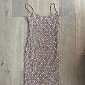 Oceanus Calliope Luxury Crystal Maxi Party Dress Size Small